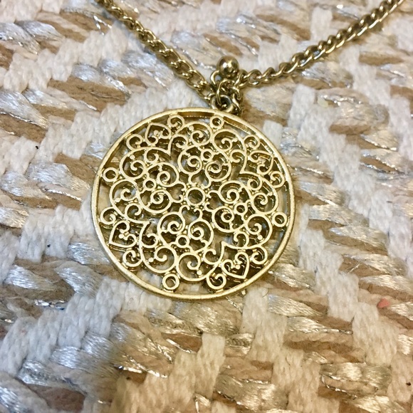Lucky Brand Gold Woven Sun Circle Necklace - Picture 5 of 8